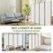 White Polyester Fabric Carbon Steel 4-Panel Room Divider Screen Foldable